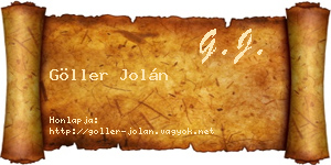 Göller Jolán névjegykártya