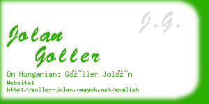 jolan goller business card